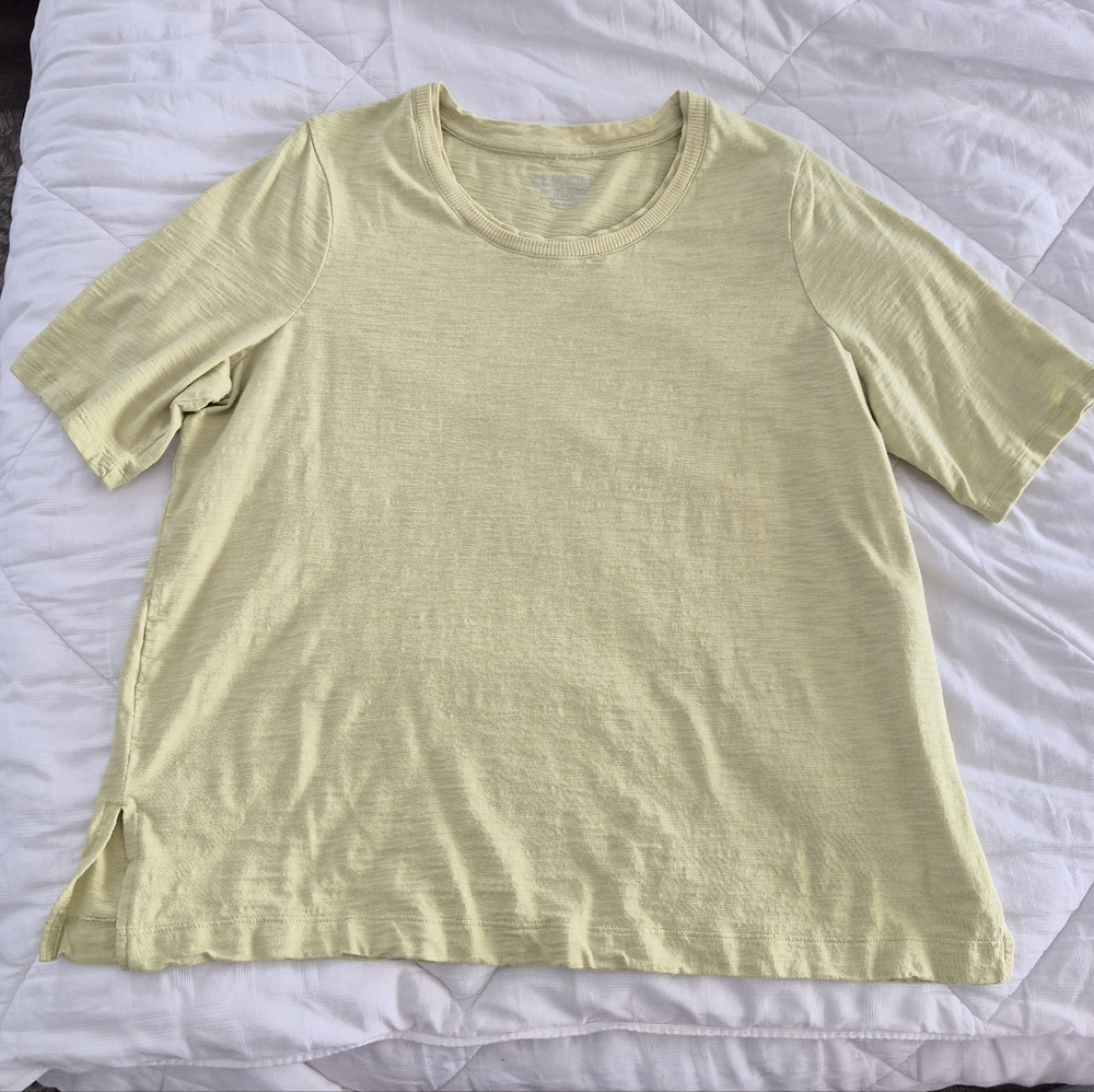Chico's Soft Chartreuse Tee